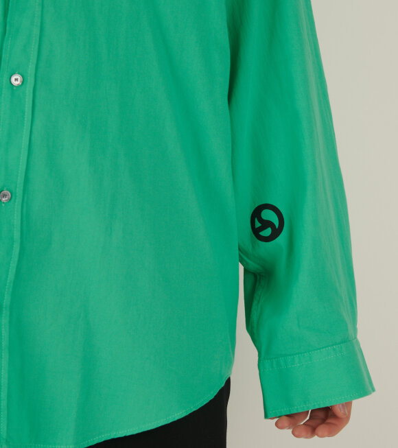 Acne Studios Lapel Long-sleeved Shirt In Green