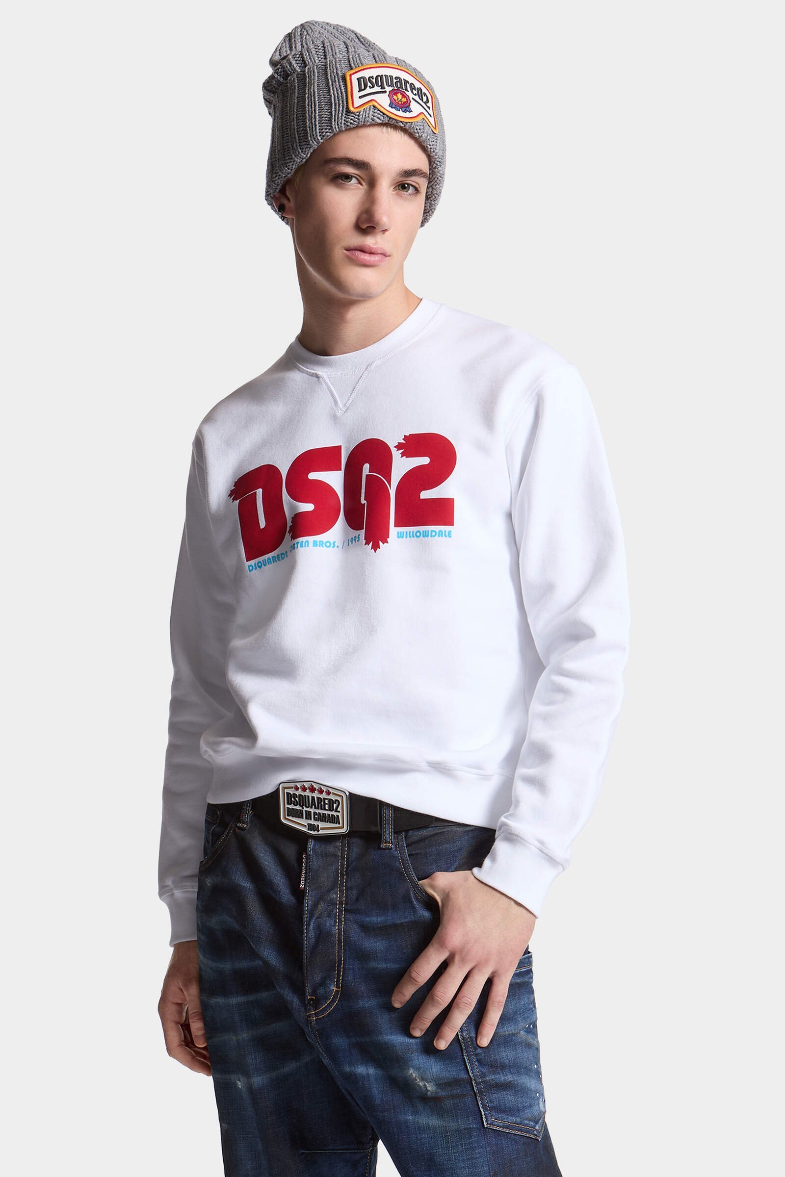 Dsquared2 Logo-print Cotton Sweatshirt In White