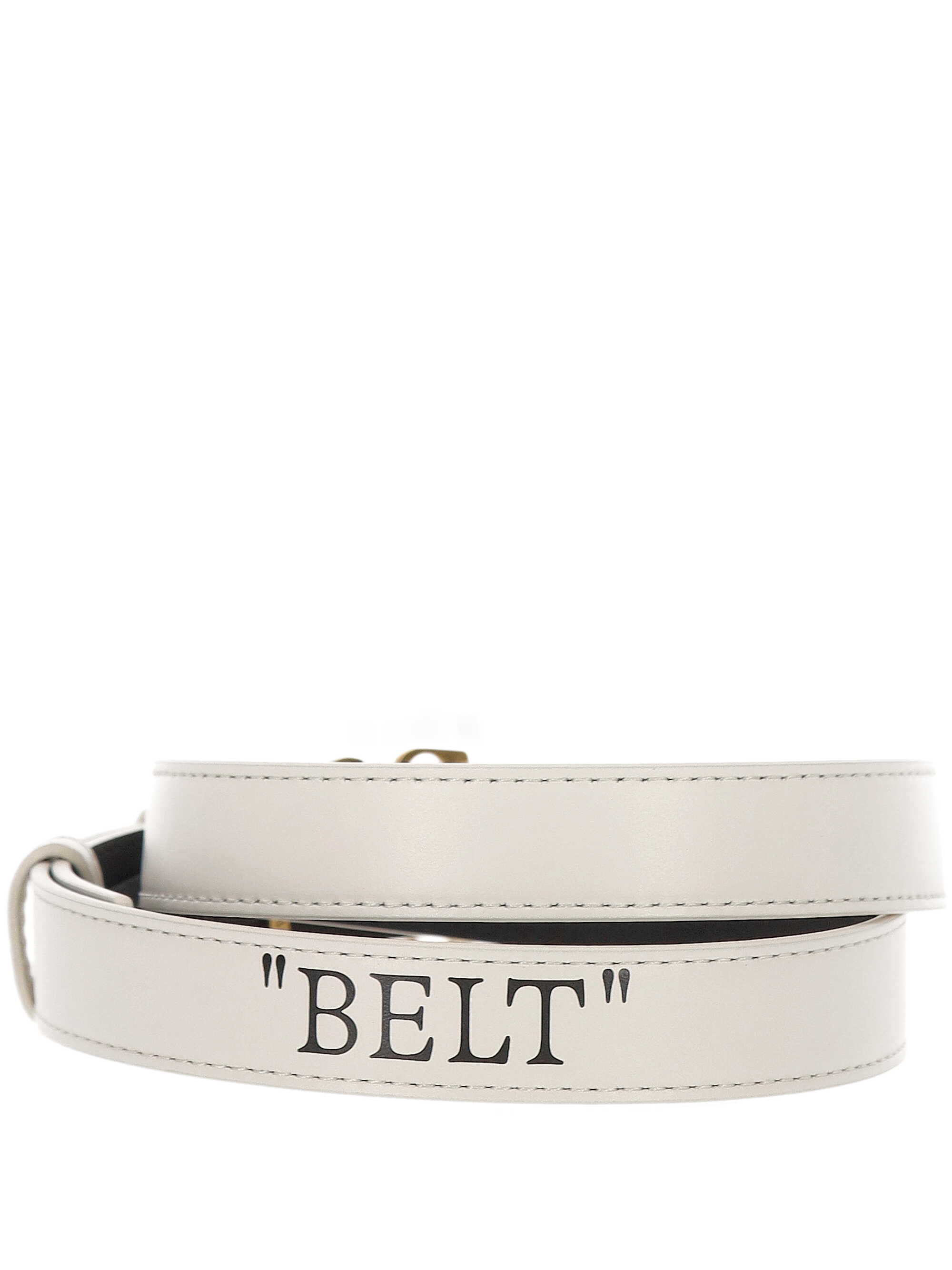 Off-white Signature Arrows Motif-buckle Leather Belt In White