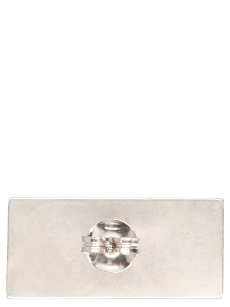 Mm6 Maison Margiela Logo Single Earrings In Gray