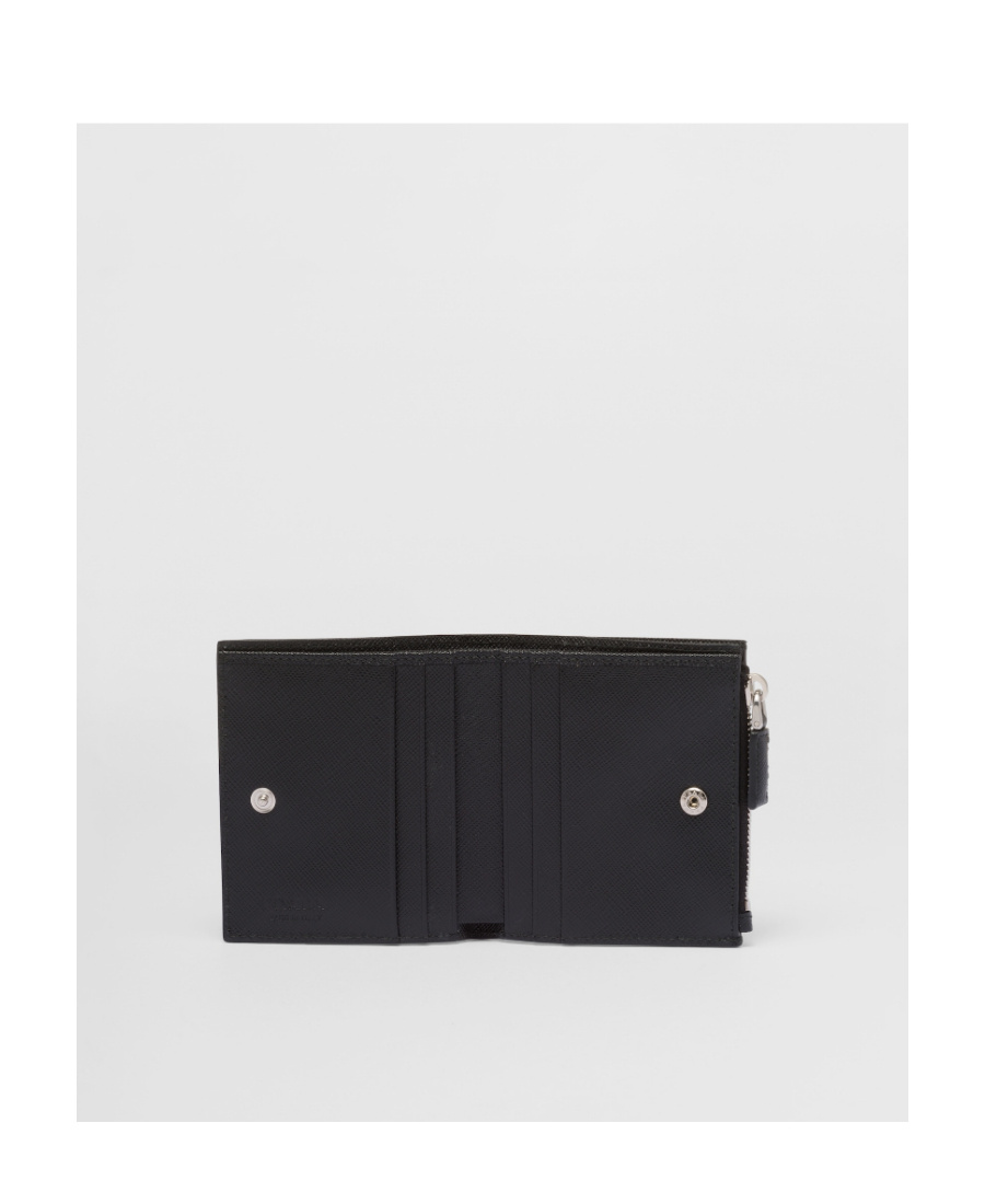Prada Small Saffiano Leather Wallet In Black