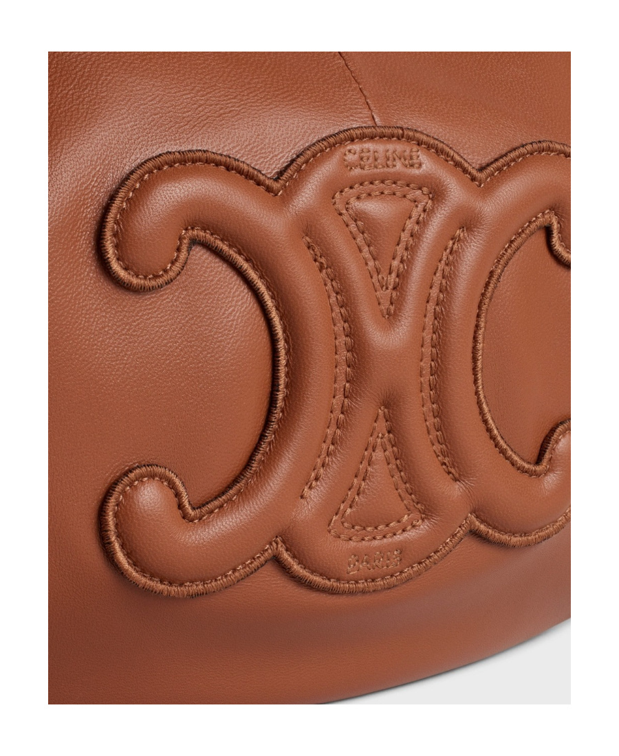 Celine Triomphe Smooth Sheep Leather Handbag In Brown