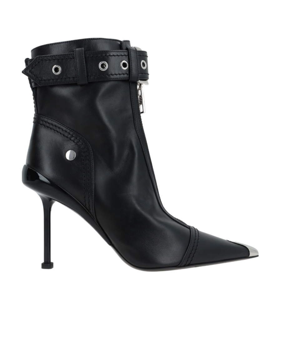 Alexander Mcqueen Alexander Mc Queen Black Slash Biker Boot In Black