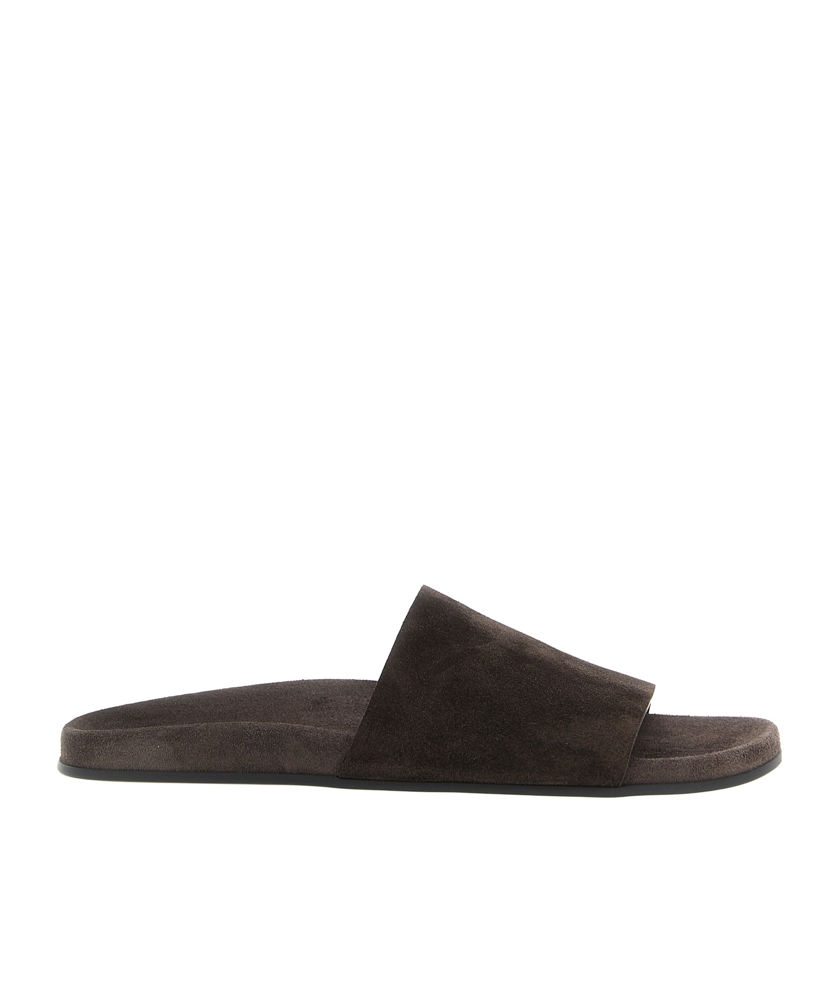 The Row Round Toe Slippers In Brown
