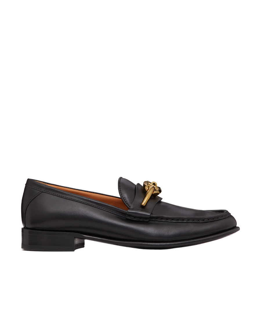 Valentino Vlogo Gate Loafers In Black