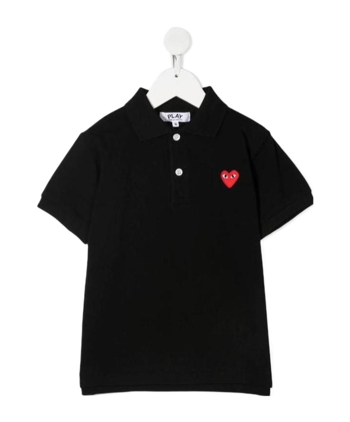 COMME DES GARÇONS PLAY HEART-PATCH POLO SHIRT