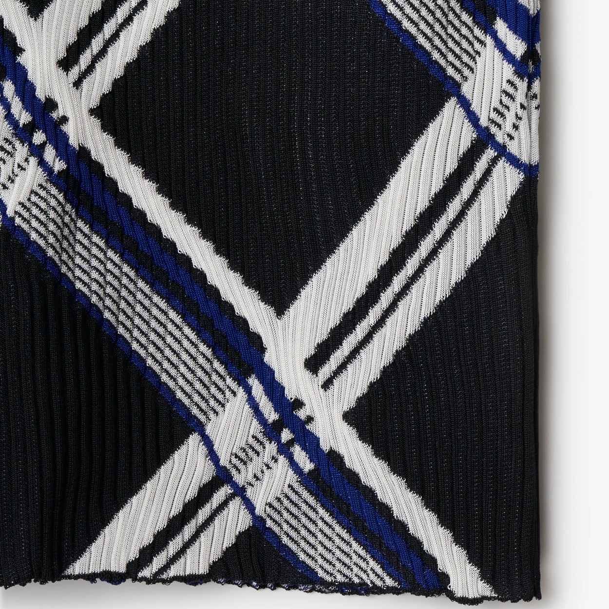 Shop Burberry Checked Silk Skirt In Black