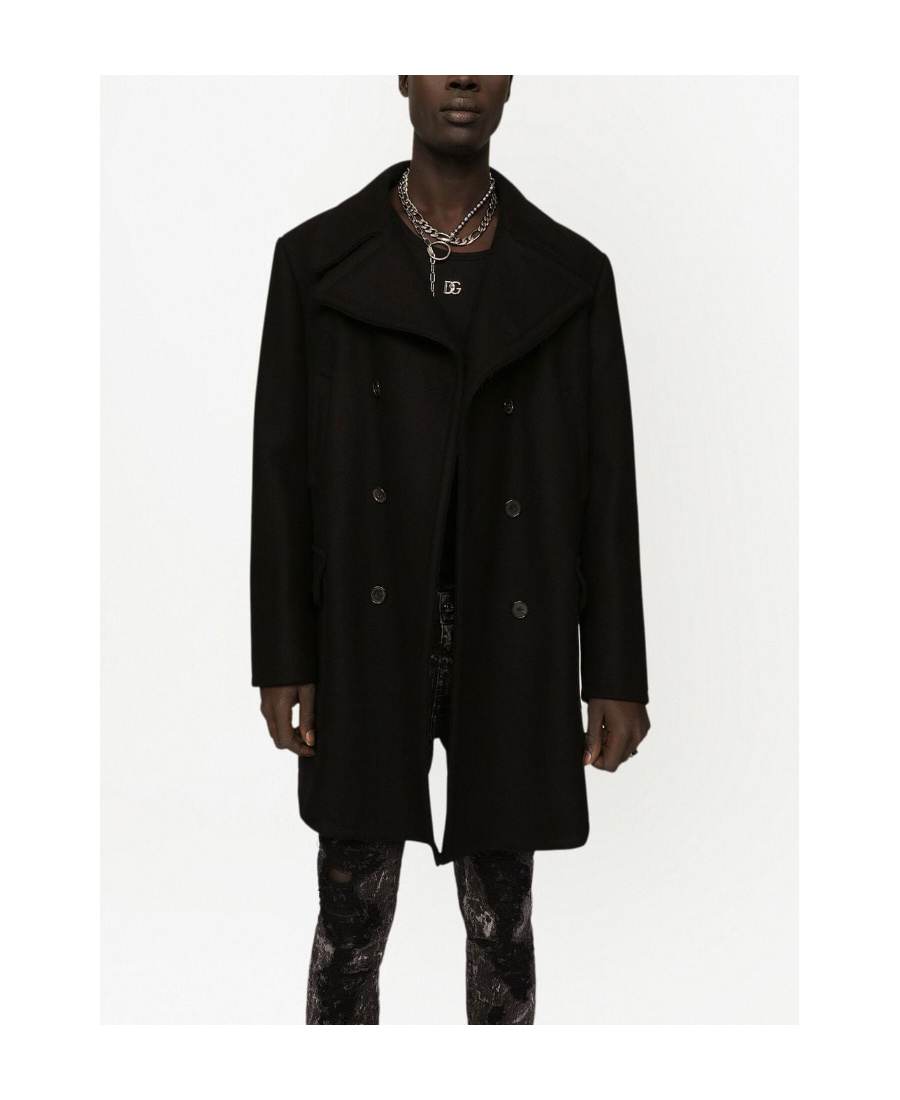 Dolce & Gabbana Caban Coat In Black