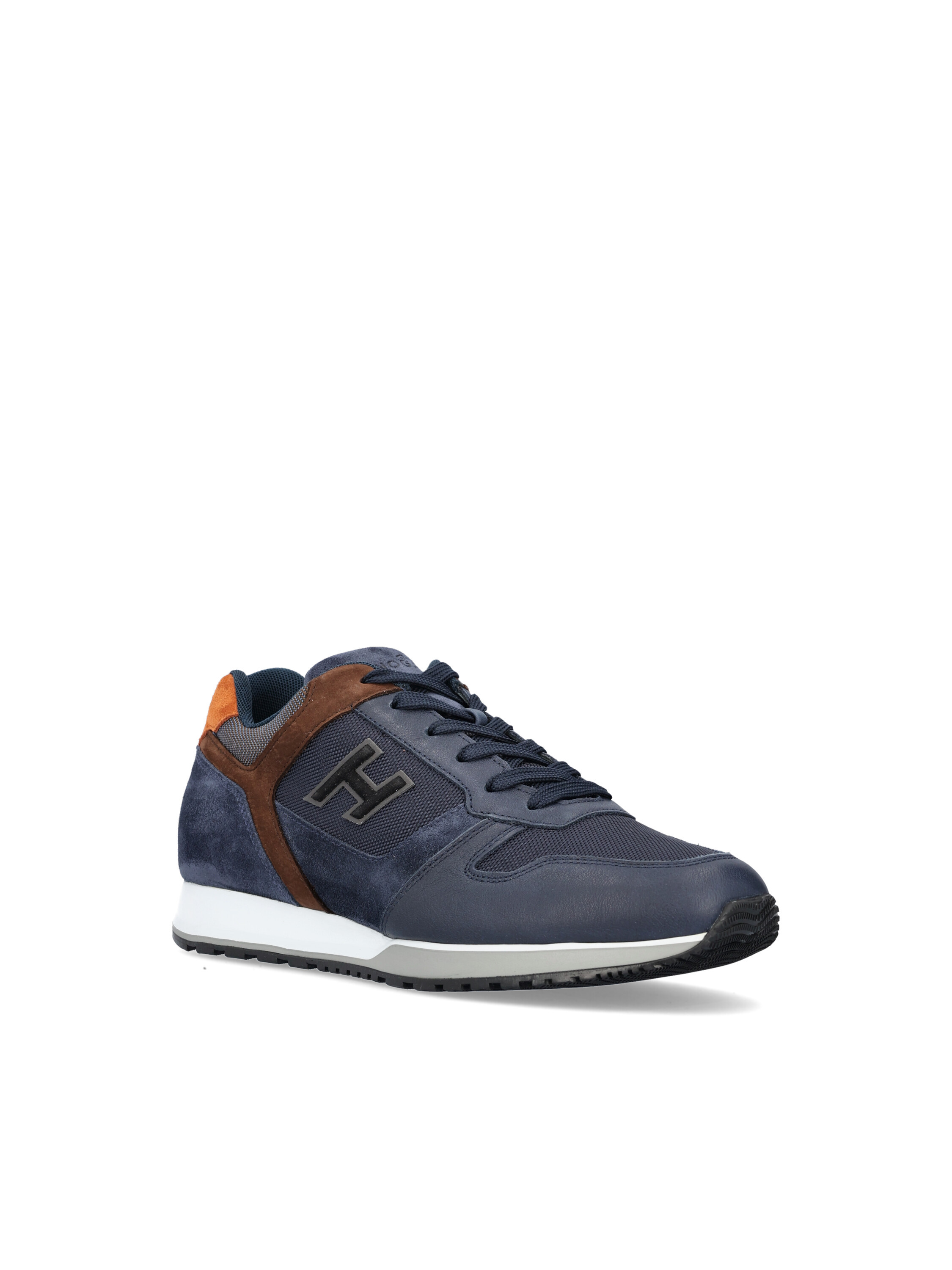 Hogan Panelled-leather Trainers In Black