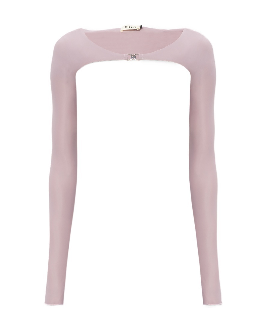 Misbhv Layered Mesh Long-sleeve Top In Pink