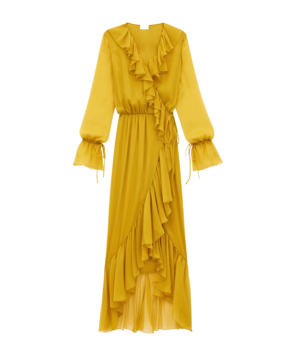 Saint Laurent Abito In Crepe Giallo  Donna In Yellow