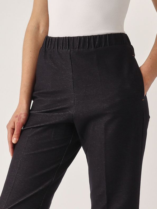 Max Mara Elastic Waist Casual Pants In Black