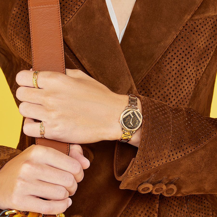 Fendi Medium Baguette Ring In Yellow