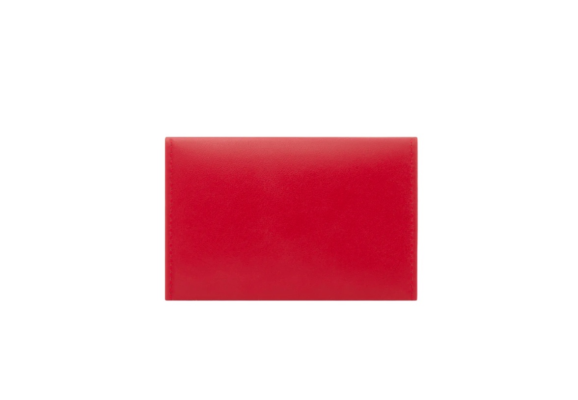 Courrèges Leather Envelope Cardholder In Ruby Colour
