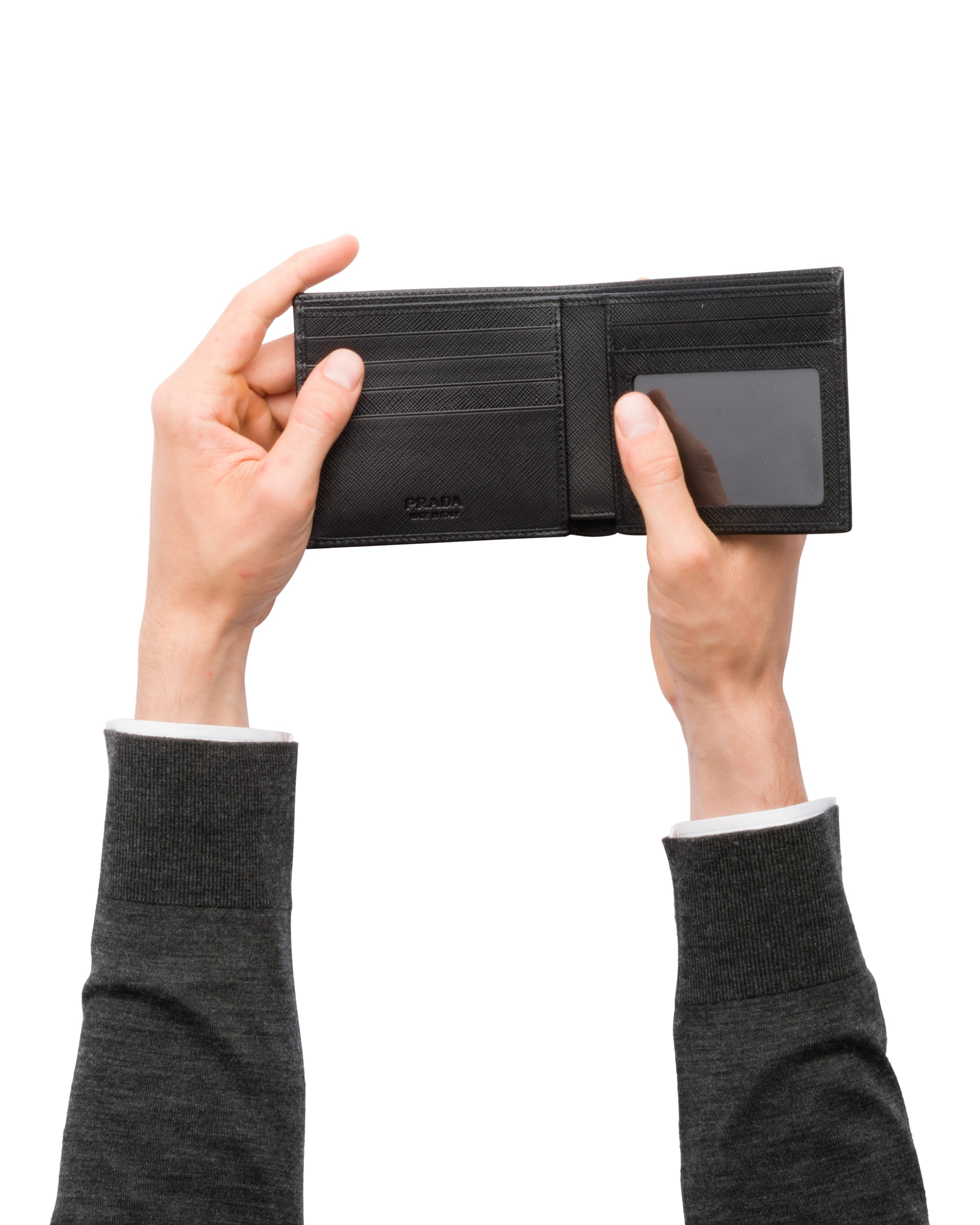 Prada Saffiano Leather Wallet In Black