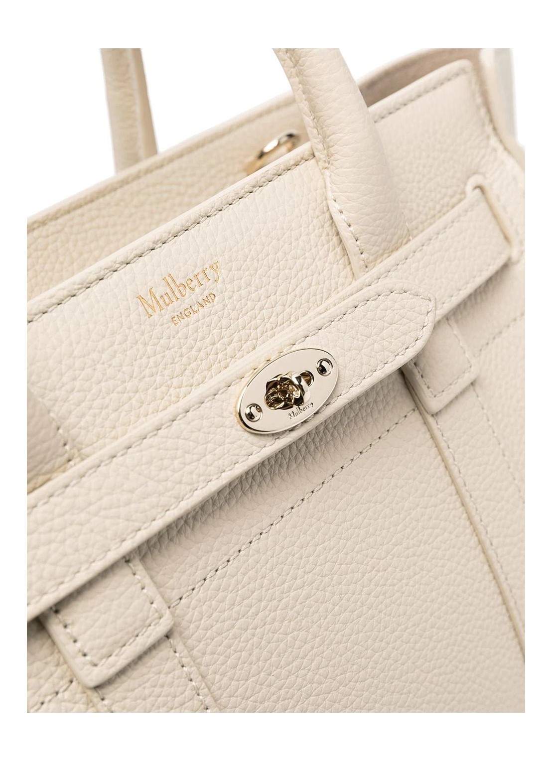 Mulberry Mini Bayswater Grained Tote In Nude