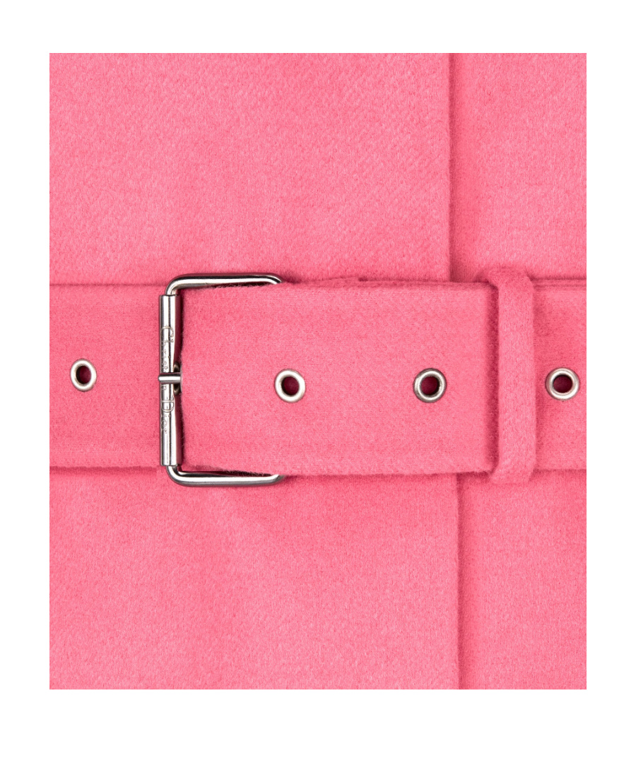Dior Tie A Belt Overcoat In Pink