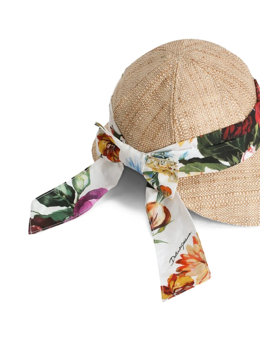 Dolce & Gabbana Floral-band Sun Hat In Brown