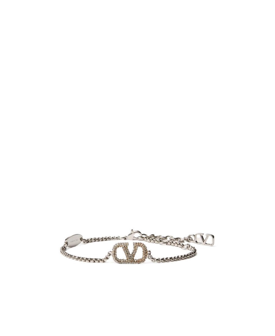 VALENTINO GARAVANI VLOGO SIGNATURE BRACELET IN METAL AND SWAROVSKI CRYSTALS