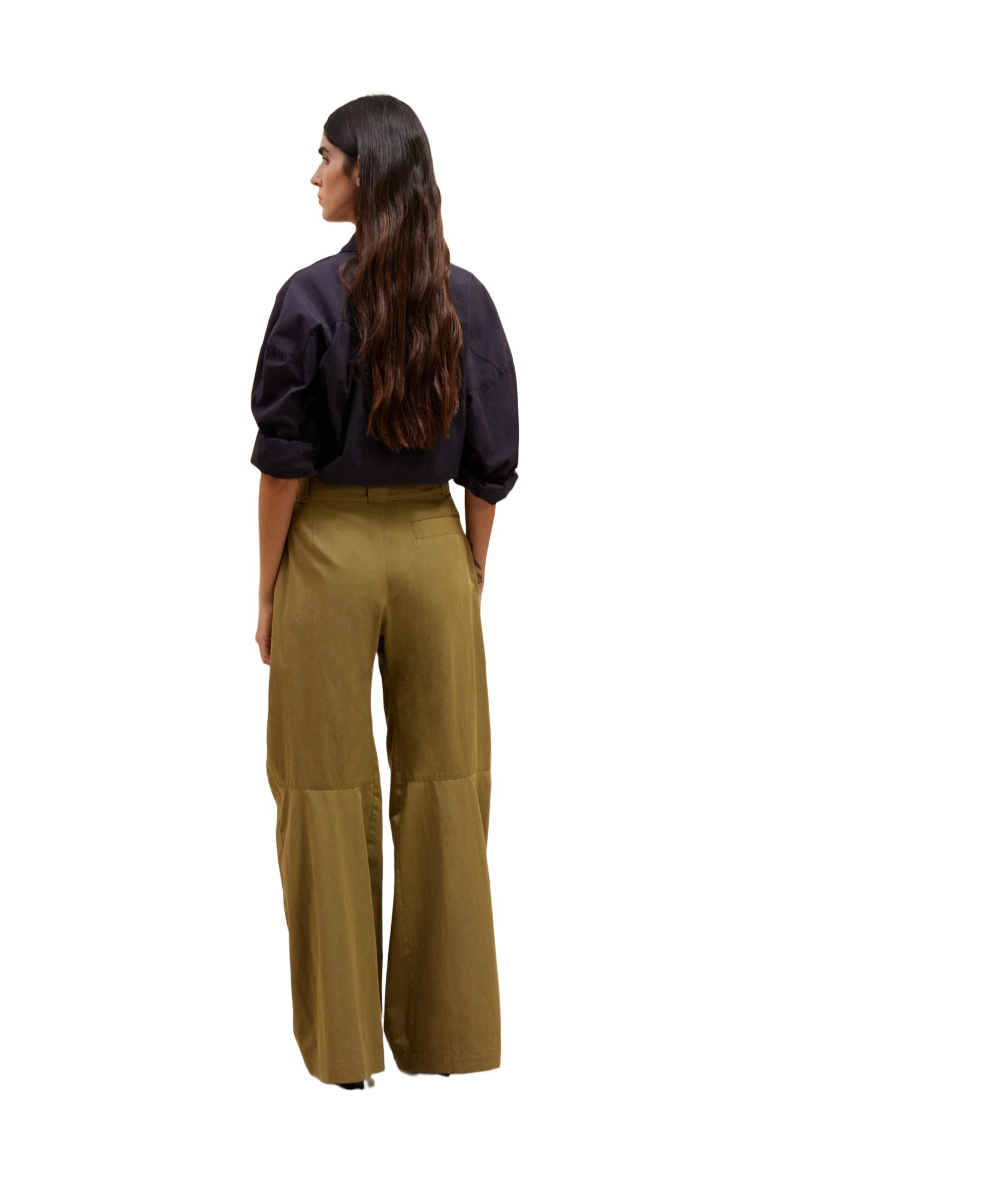 Lemaire High-waist Wide-leg Trousers In Green