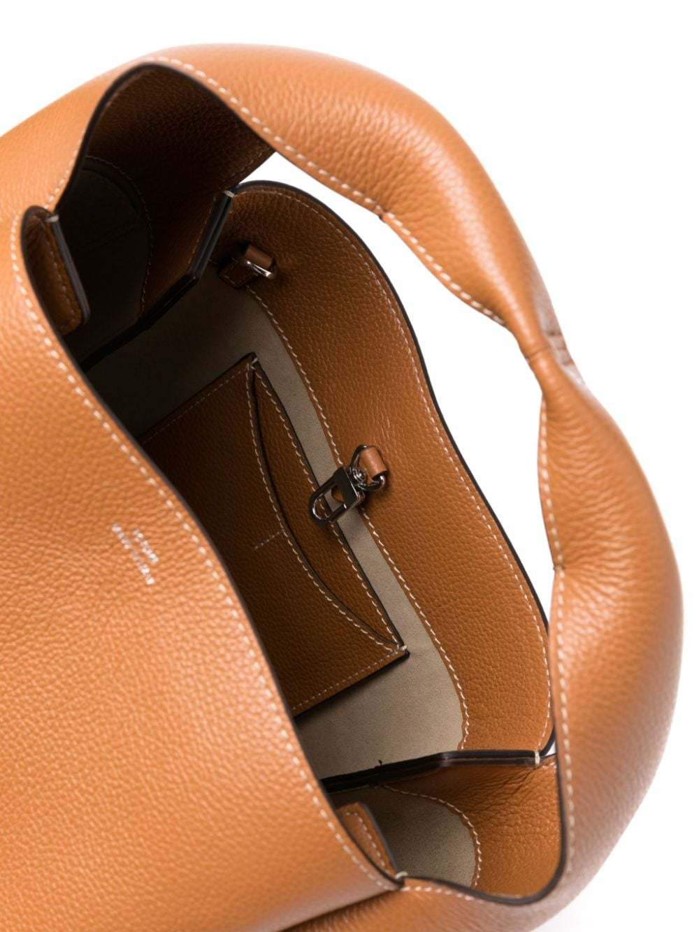 Totême Bucket Leather Tote Bag In Brown