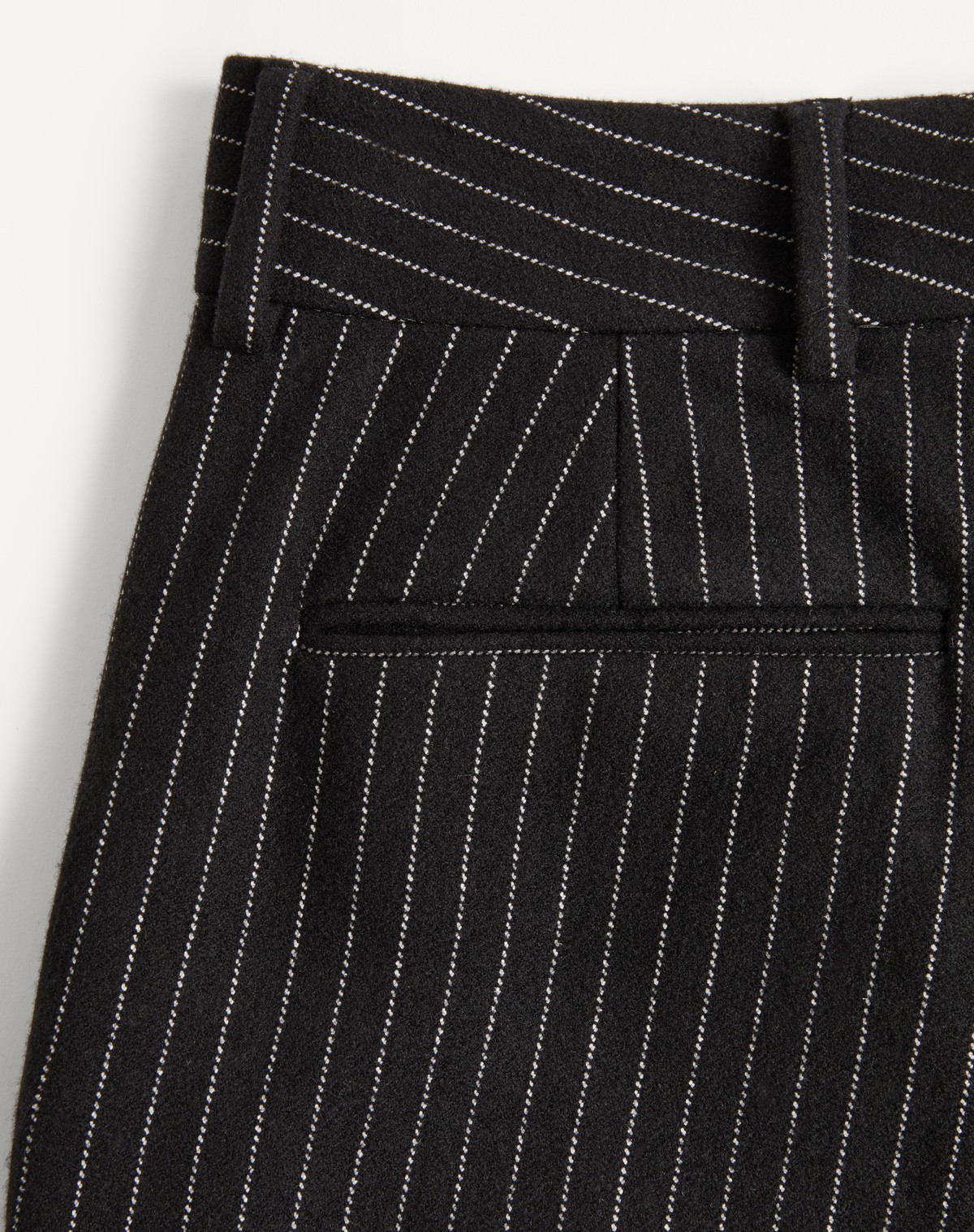 Valentino Pinstripe Trousers In Wool And Silk In Black