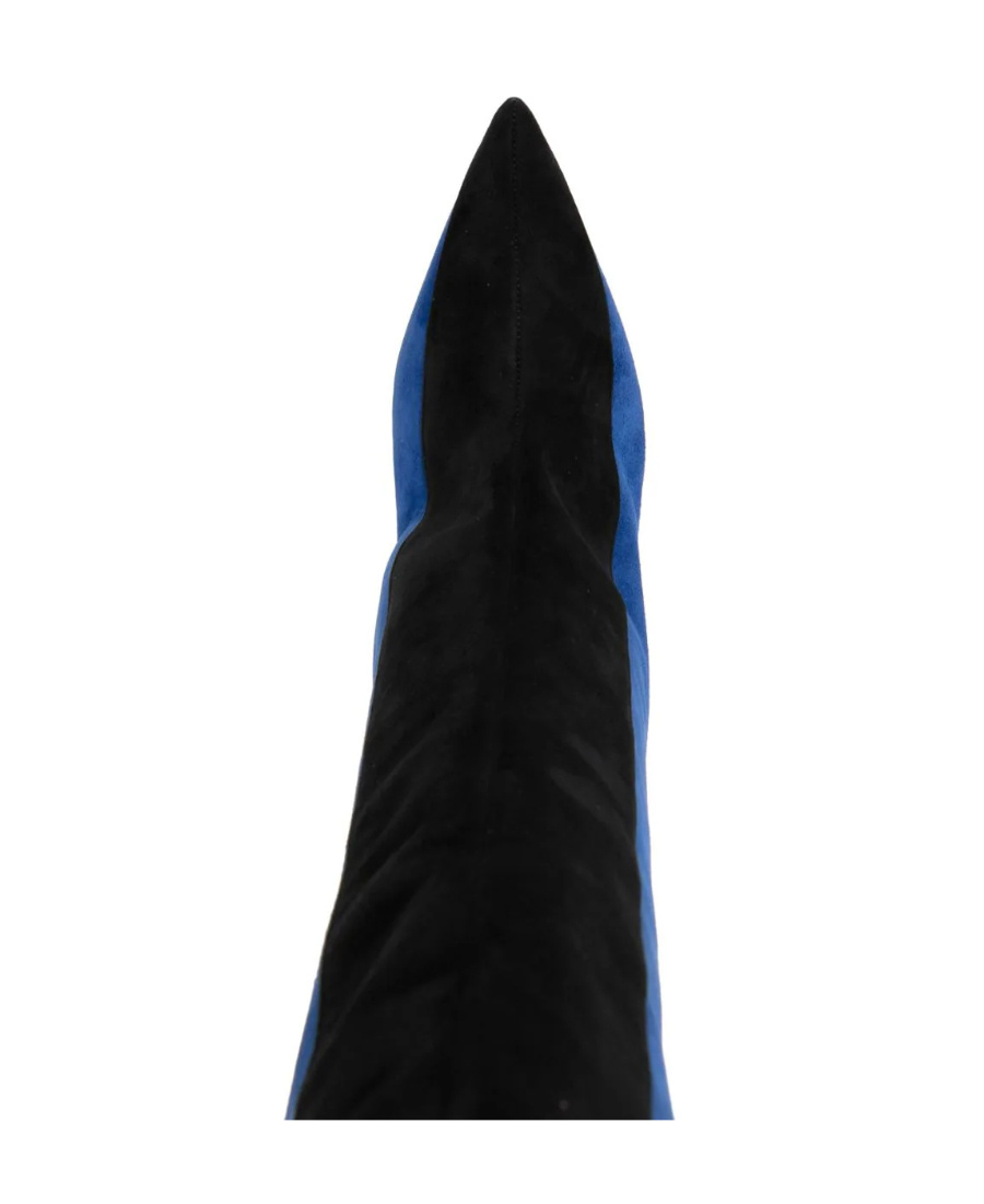 Manolo Blahnik Multicolor Suede Chicuyuhi Boots In Blue