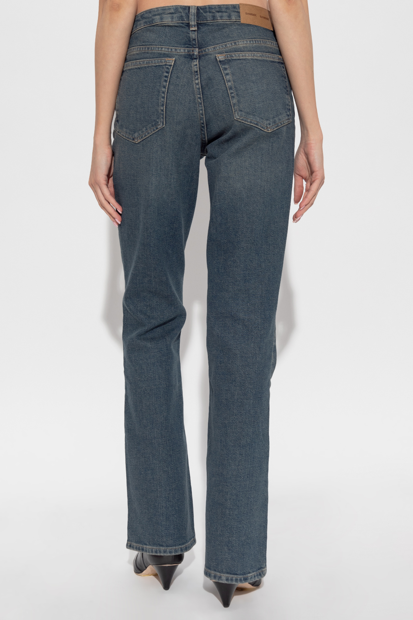 Samsoe & Samsoe High-waisted Straight-leg Jeans In Blue