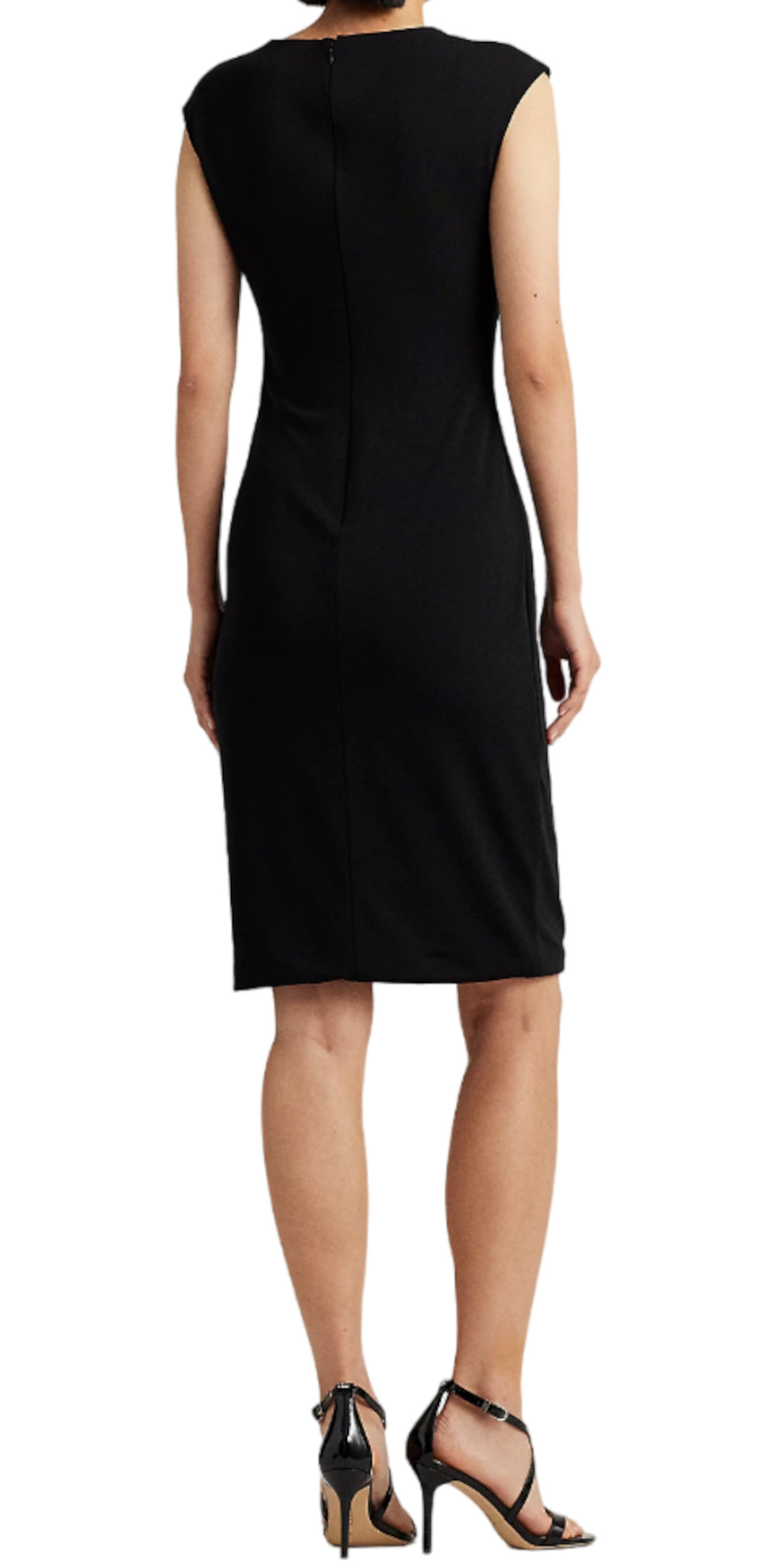 Polo Ralph Lauren Chain-link Detail Midi Dress In Black