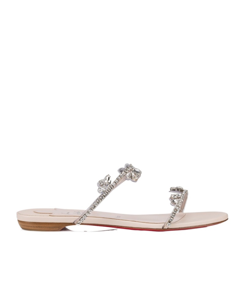 Christian Louboutin Just Queenie Flat Slippers In Multicolor