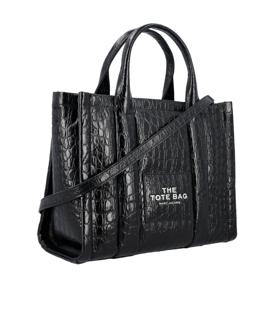 Marc Jacobs The Croc-embossed Medium Tote In Black
