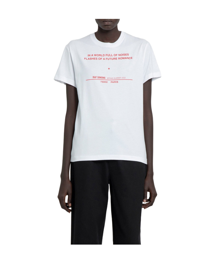 Shop Raf Simons Tour-print Short-sleeve T-shirt In White
