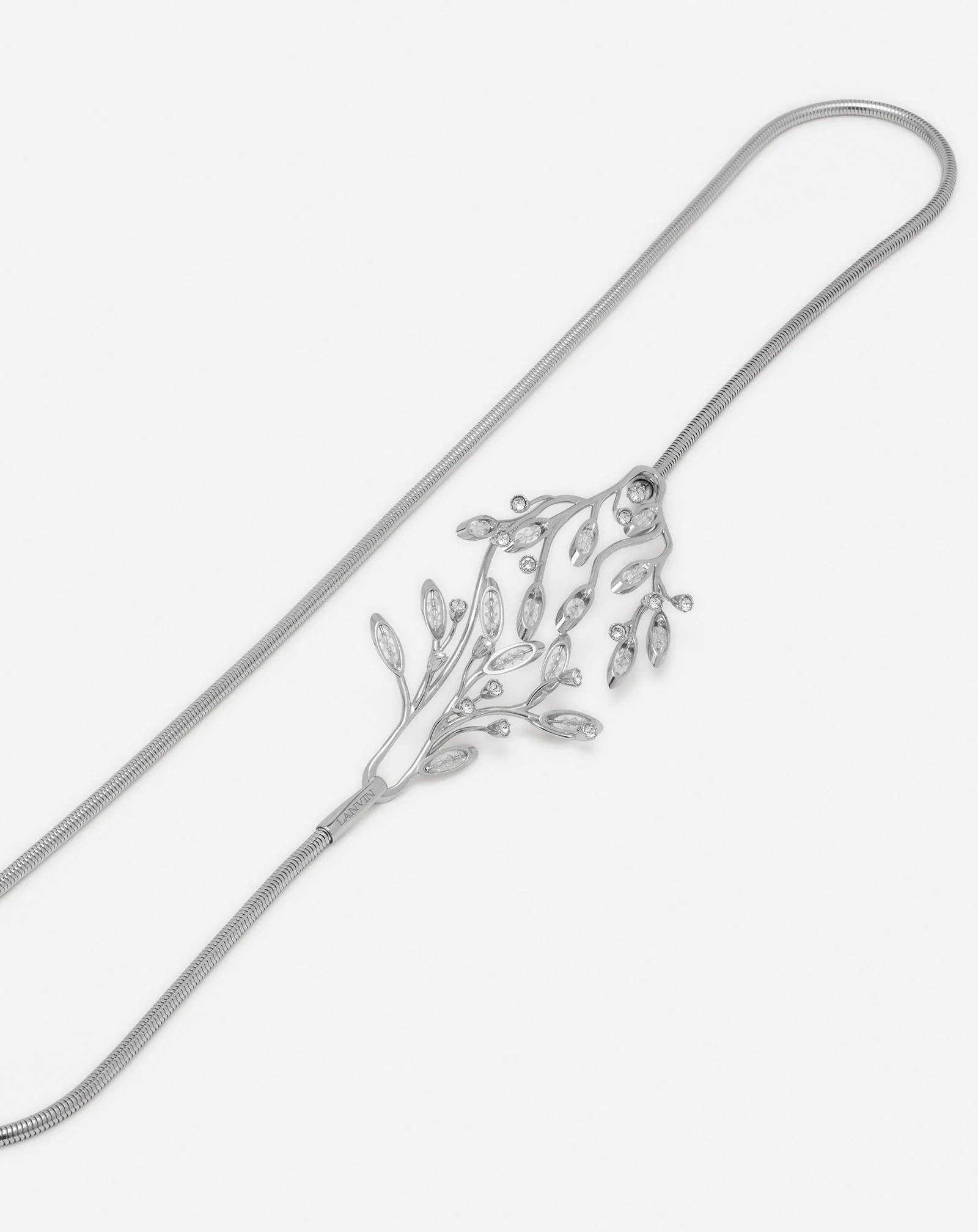 Lanvin Leaf-motif Belt In Silver