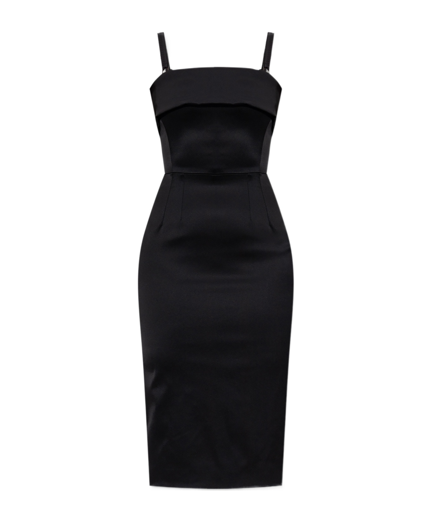 Dolce & Gabbana Satin Strap Dress In Black