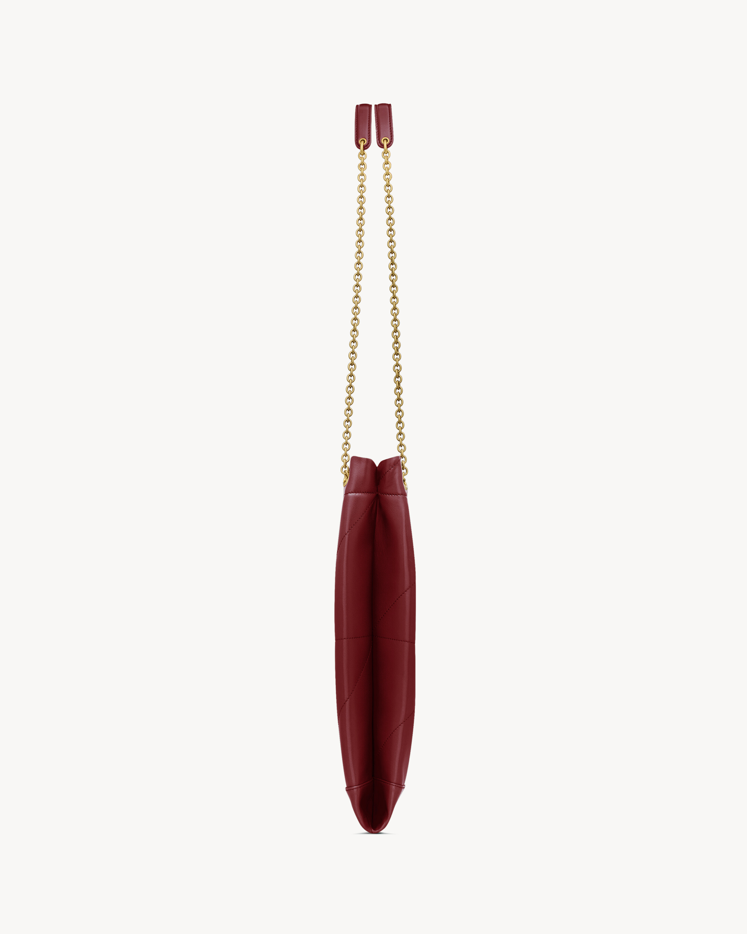 Saint Laurent Drawstring Chain Shoulder Bag In Burgundy