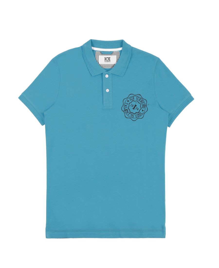 Iceberg Logo Polo Shirt In Blue