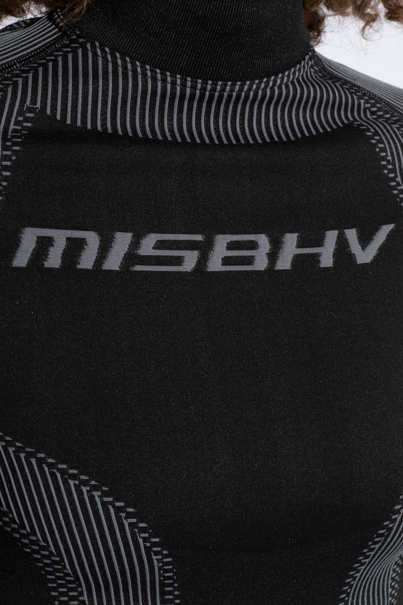 Misbhv Logo-jacquard High-neck Performance Top In Black