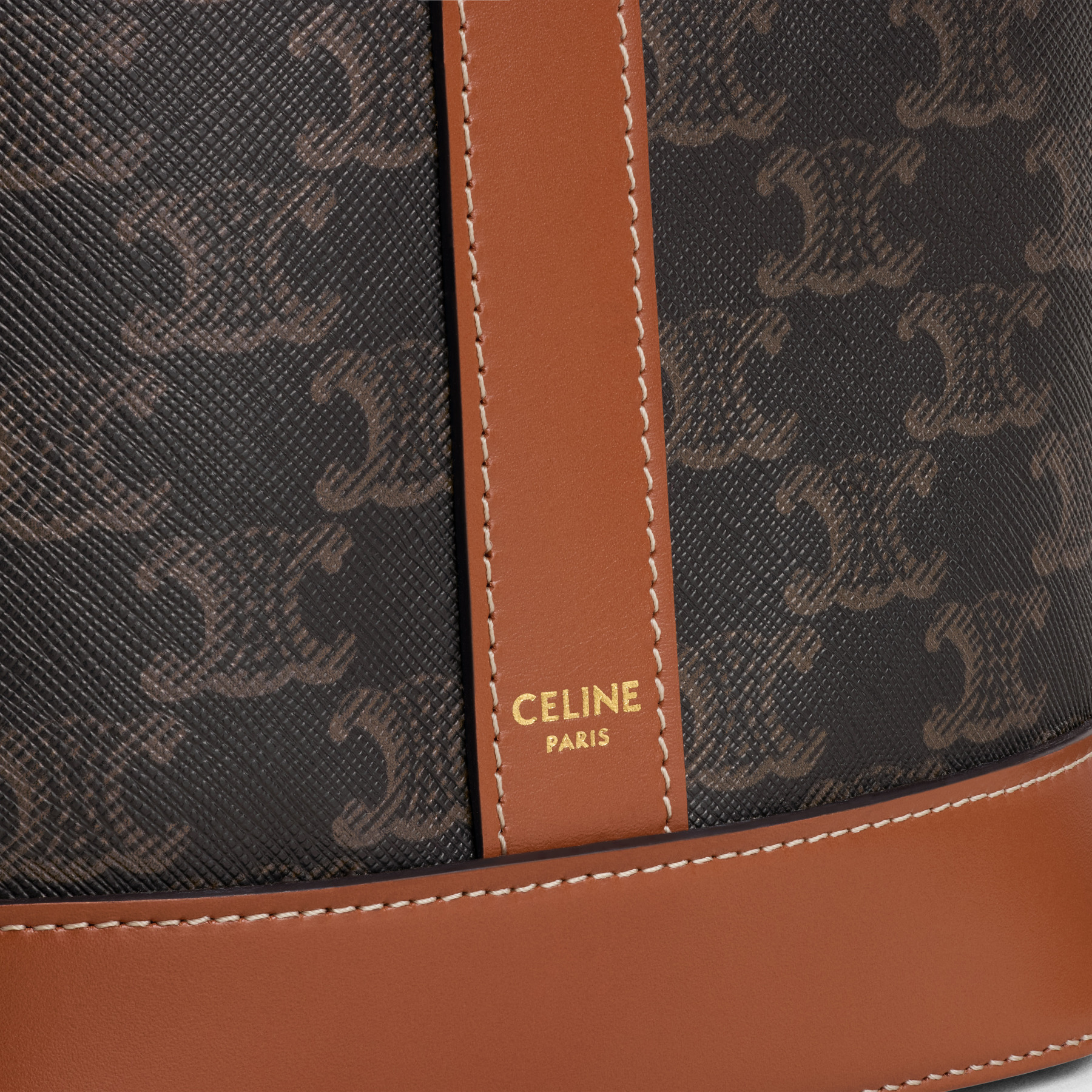 Celine Small Logo Printed Bucket Bag In Black