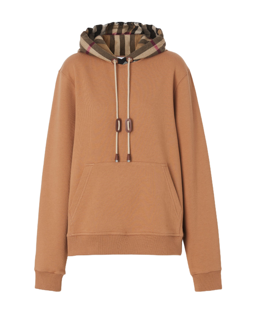 Burberry Oversized Checked Hoodie In Brown