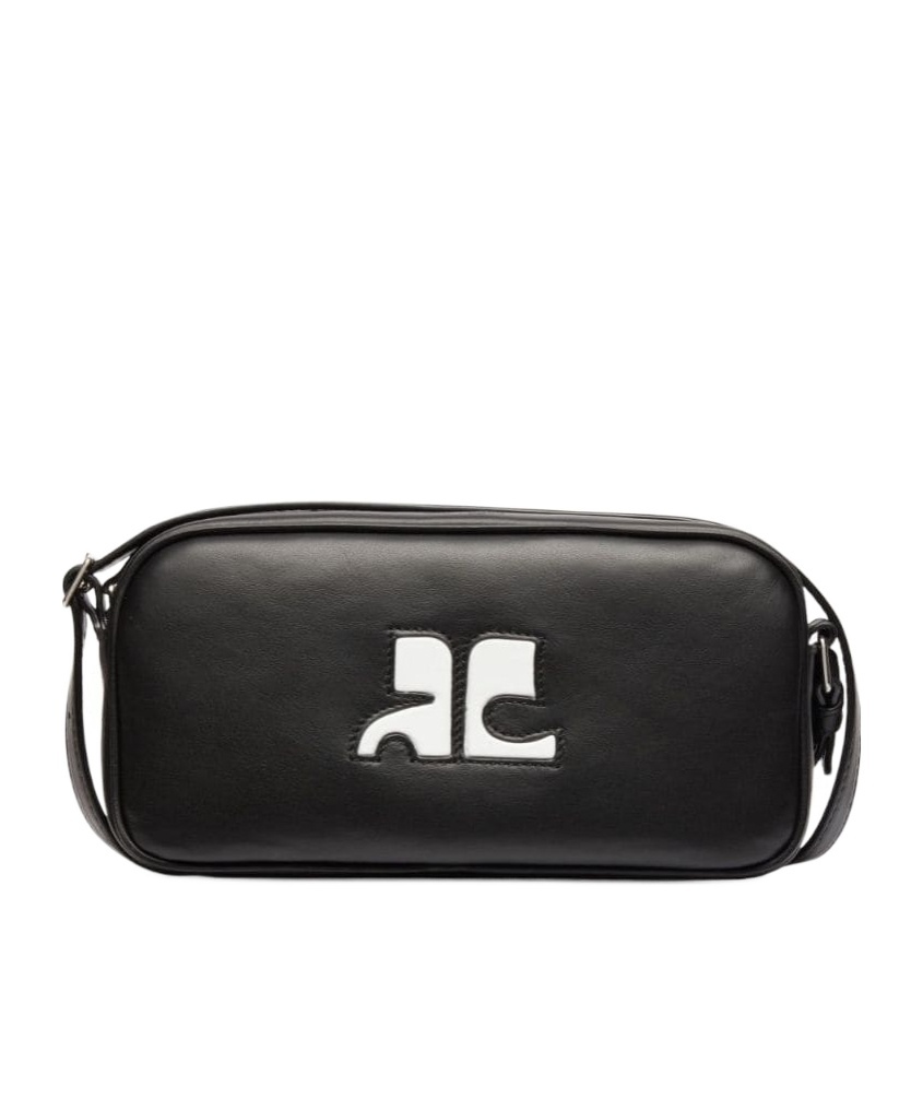 Courrèges Reedition Baguette Leather Bag In Black