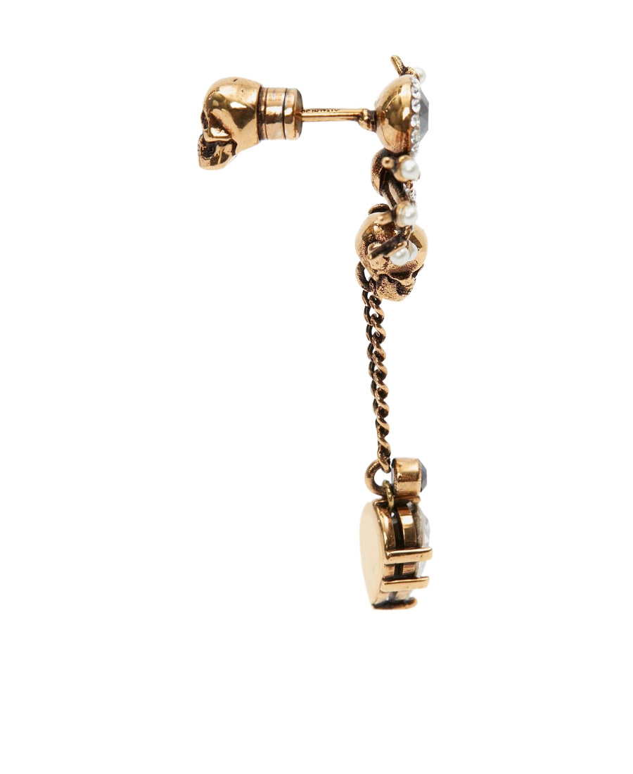 Alexander Mcqueen Crystal-embellished Draped Earrings In Yellow