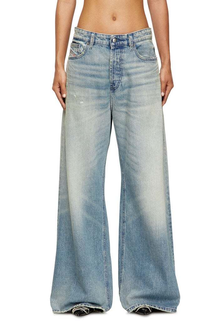 Diesel Jeans Gamba Larga In Blue