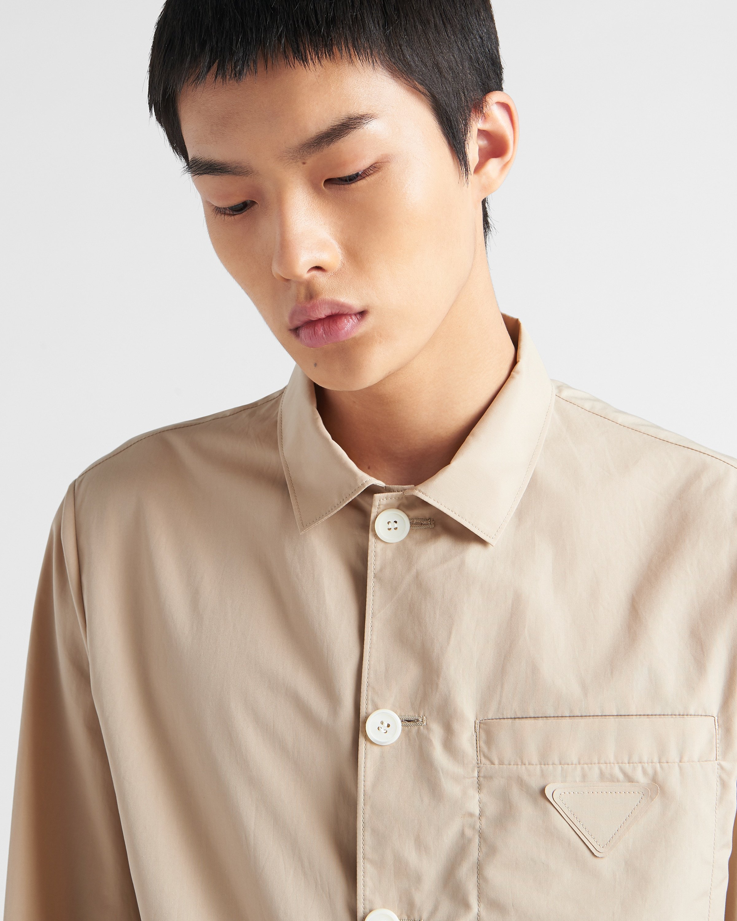Prada Single-breasted Casual Jacket In Beige