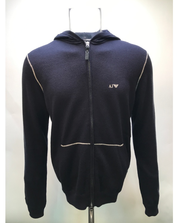 ARMANI JEANS LOGO DETAILS KNITTED JACKET