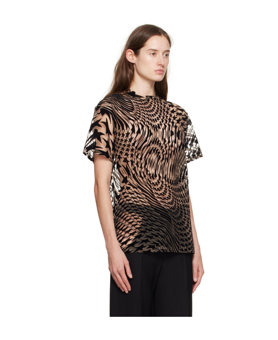 Mugler T-shirt With Round Neck And Short Sleeves In Black