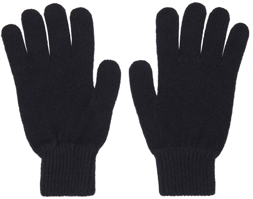 Paul Smith Logo Decorated Five-finger Gloves In Black