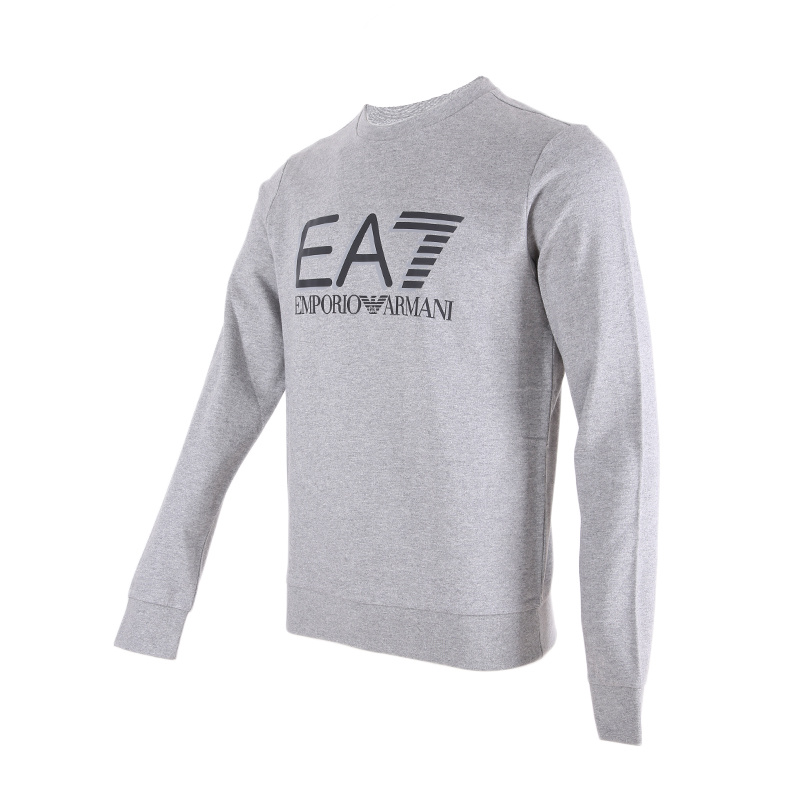 Ea7 Long-sleeved Sweater In Gray