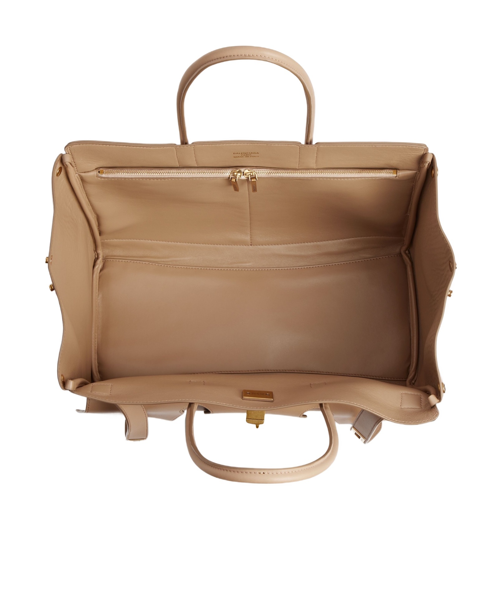 Balenciaga Leather Bel Air Carry All Tote Bag In Green