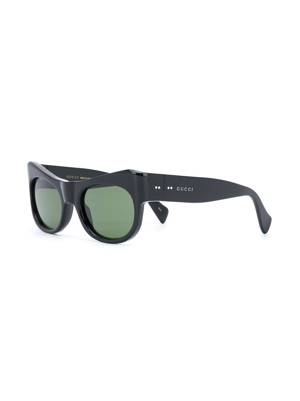 Gucci Curved Rectangle-frame Sunglasses In Green