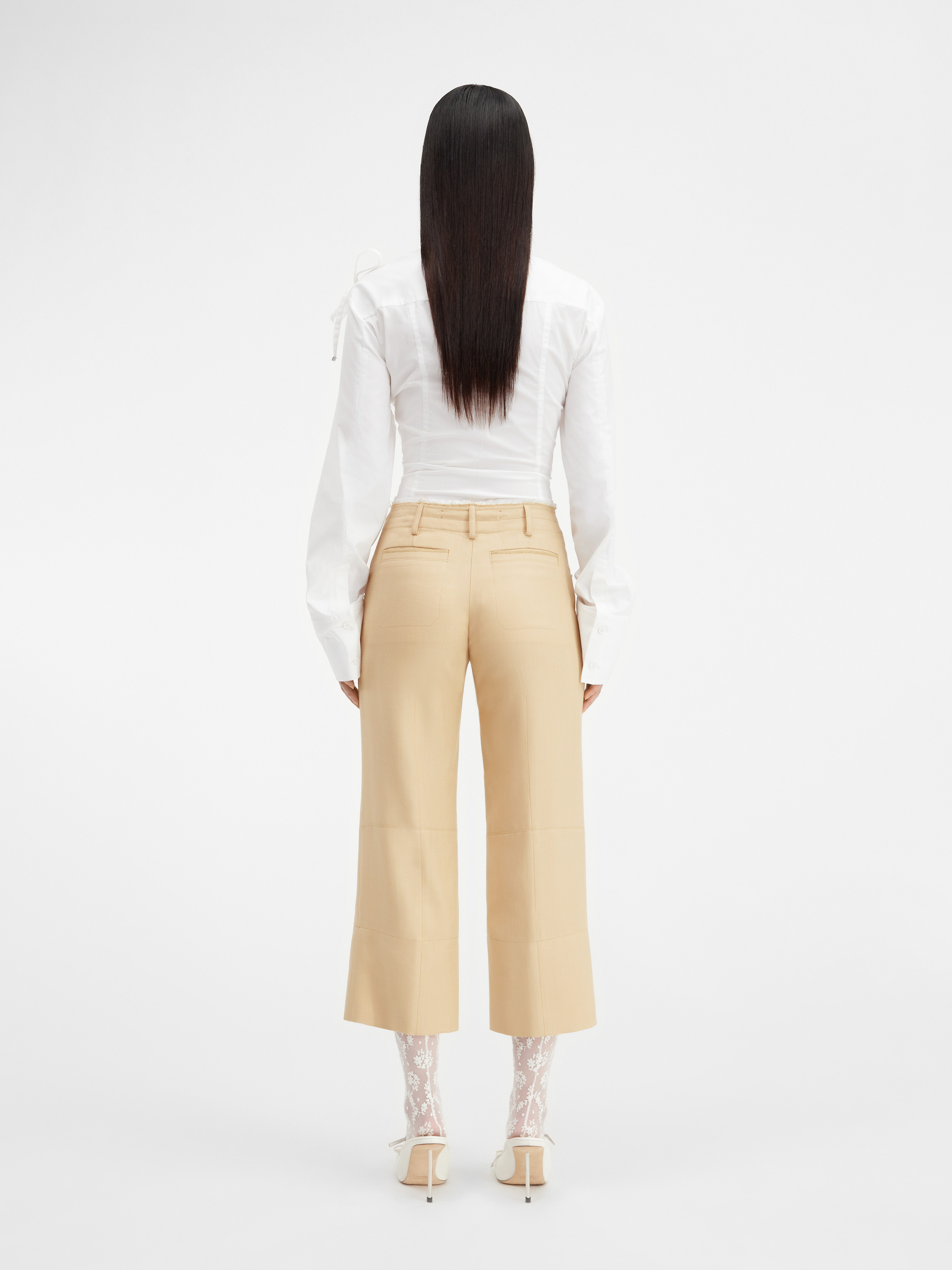 Jacquemus Le Pantalon Cropped Trousers In Nude
